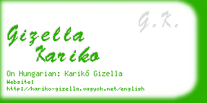 gizella kariko business card